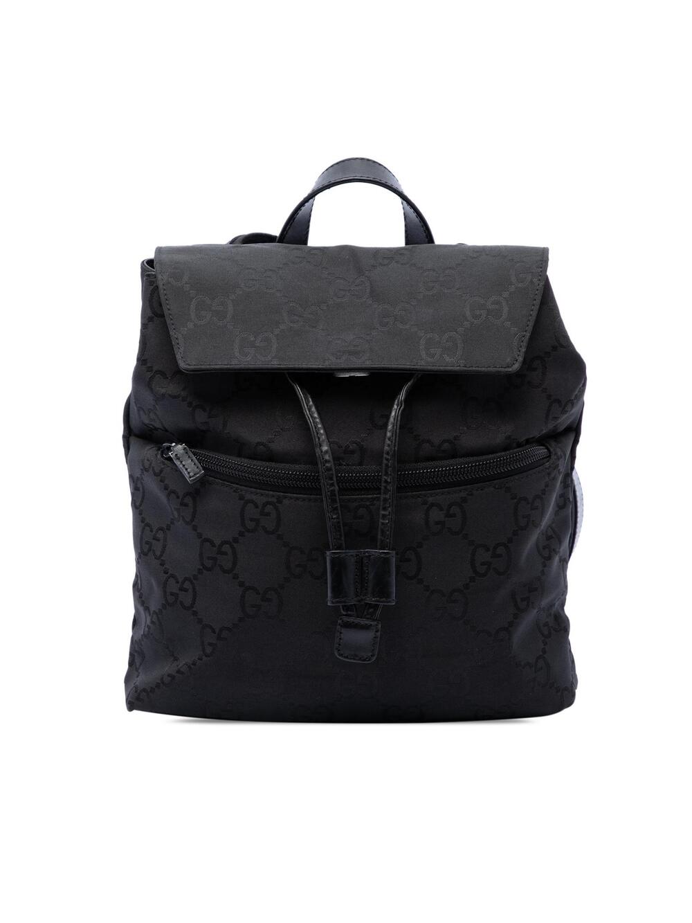 Gucci Gg Nylon Backpack Pre-Loved Black #359063G62B